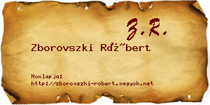 Zborovszki Róbert névjegykártya